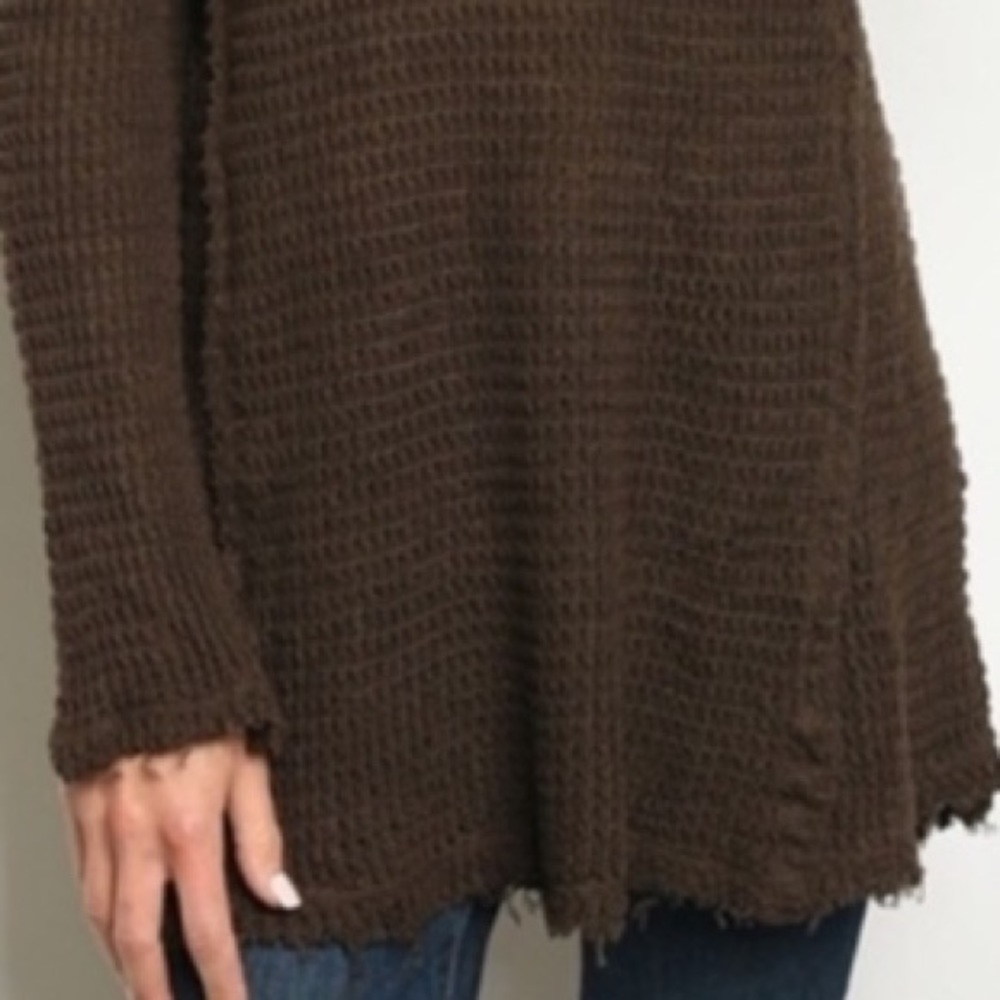 🎉HOST PICK🎉LAST 1❤️COLD SHOULDER WAFFLE KNIT TOP - Picture 3 of 7